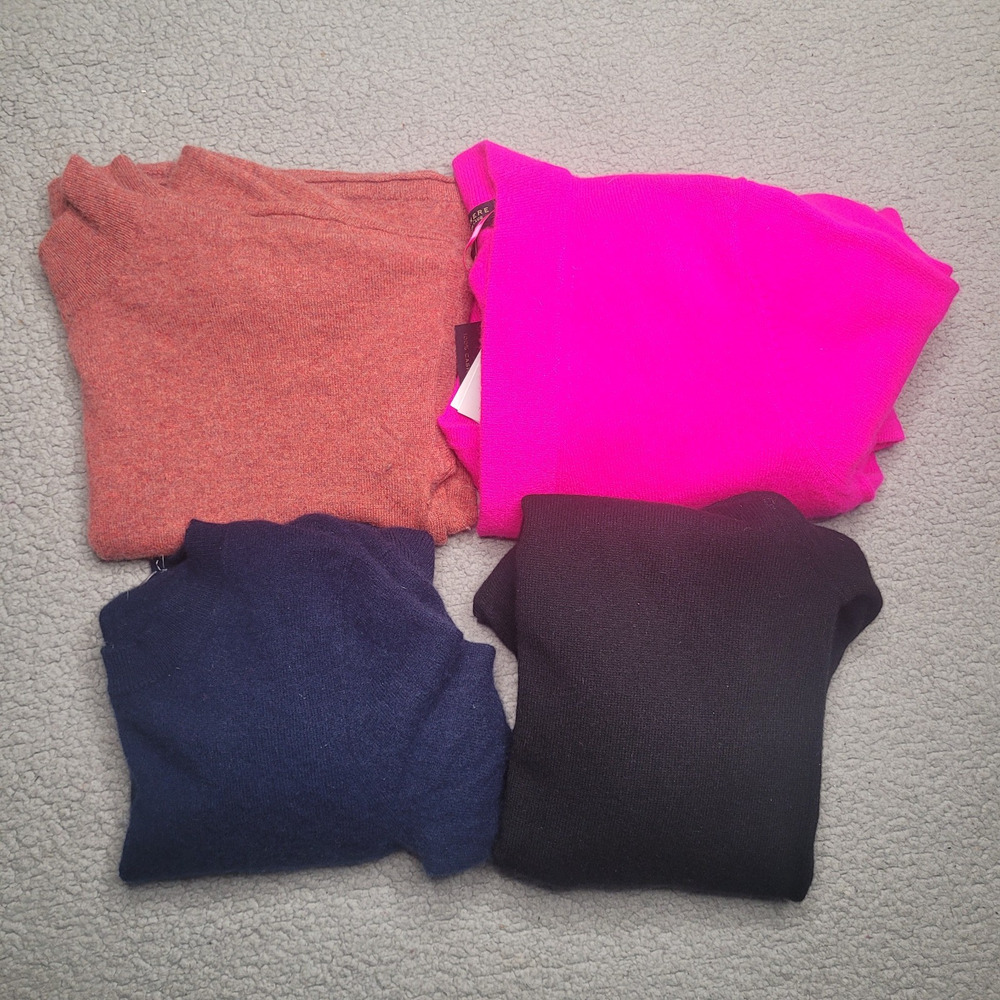 4pc CASHMERE Sweaters Tops‎ Lot Crafts Cutter Flaws Holes Upcycle Fabric DIY